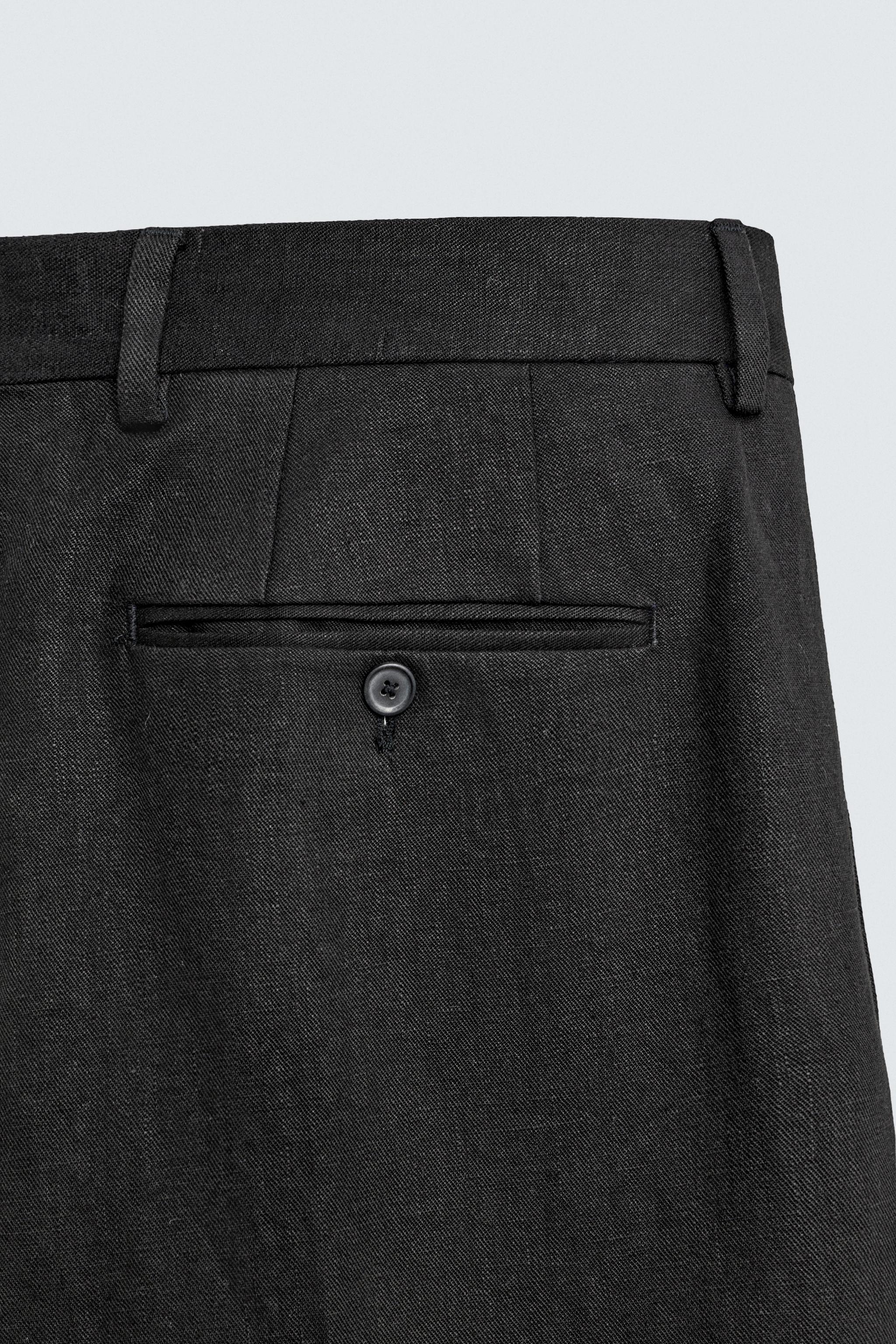 PANTALON DE COSTUME EN TWILL 100 % LIN AARON LEVINE X ZARA